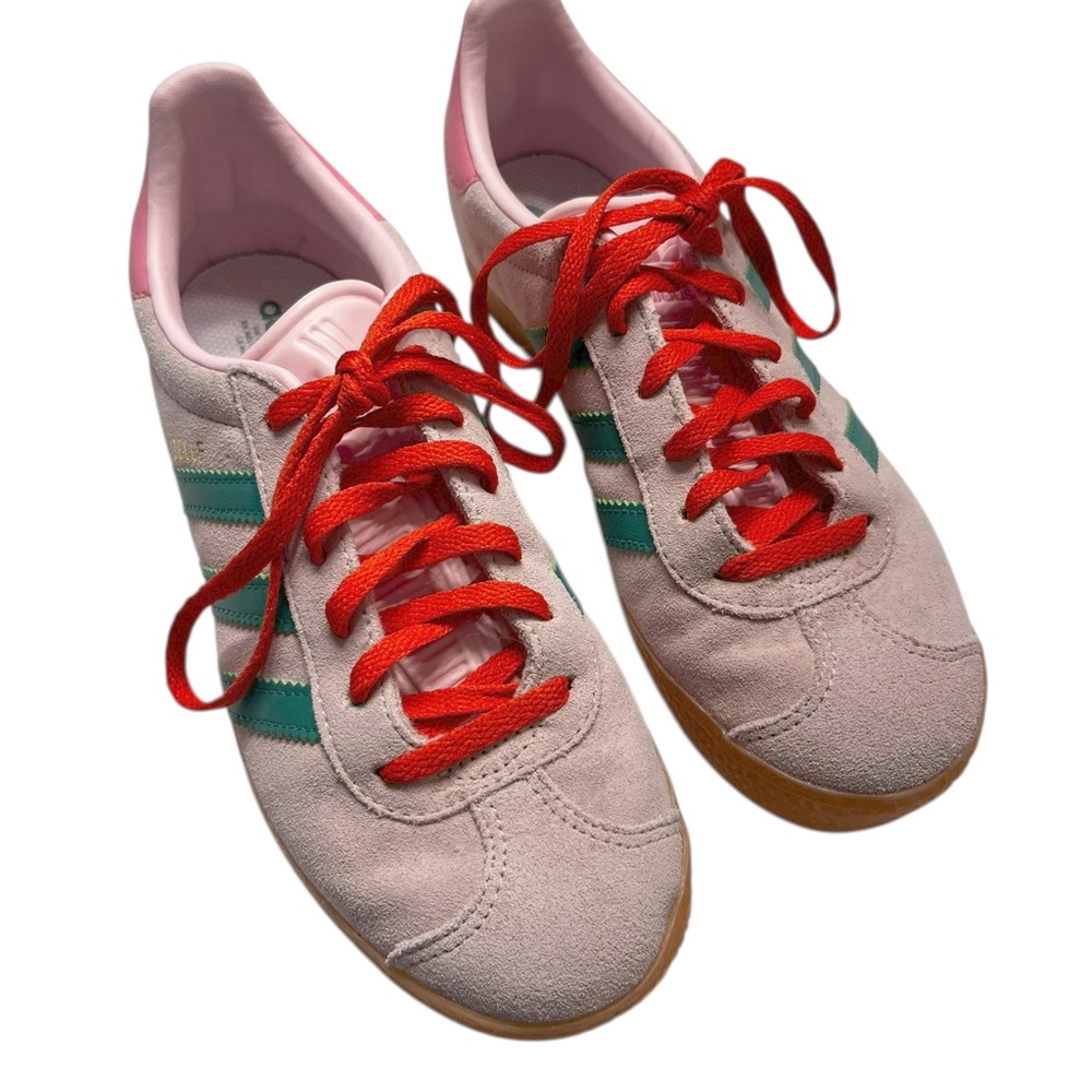 ADIDAS Clear Pink/Court Green/Bliss‎ Pink Gazelle Sneakers - Picture 2 of 7